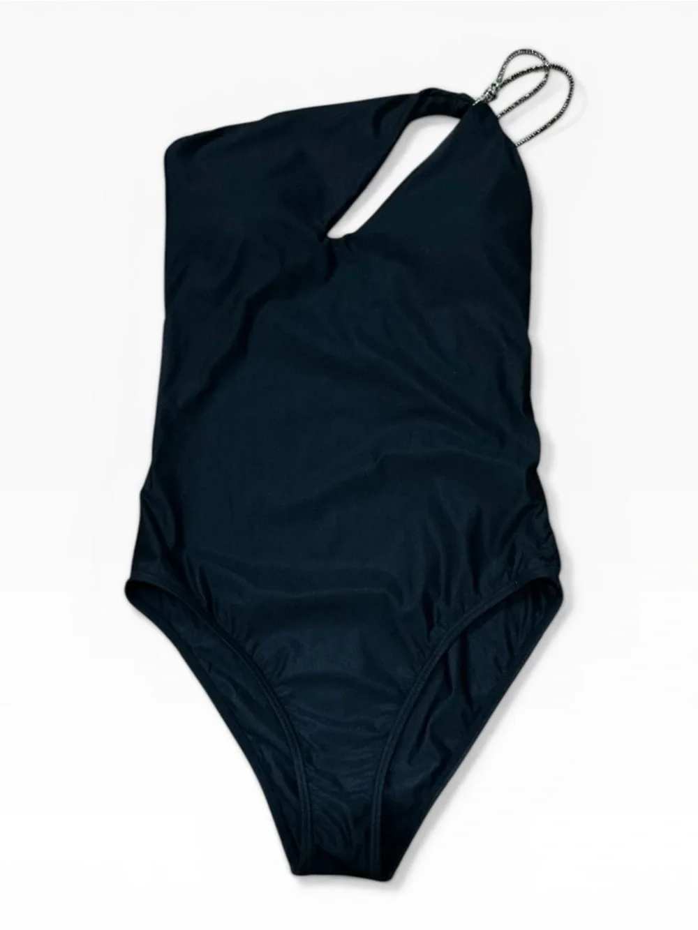 NWT Agua Doce Ambra Beach Freshwater Black Asymmetrical One Piece Swimsuit M